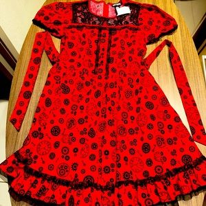 Red/Black Medium Steampunk Lolita Dress New with Tags never been worn